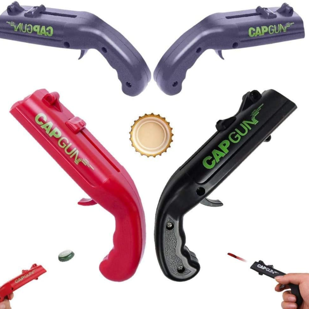 Pistola Abrebotellas que Dispara Chapas y Momentos Épicos